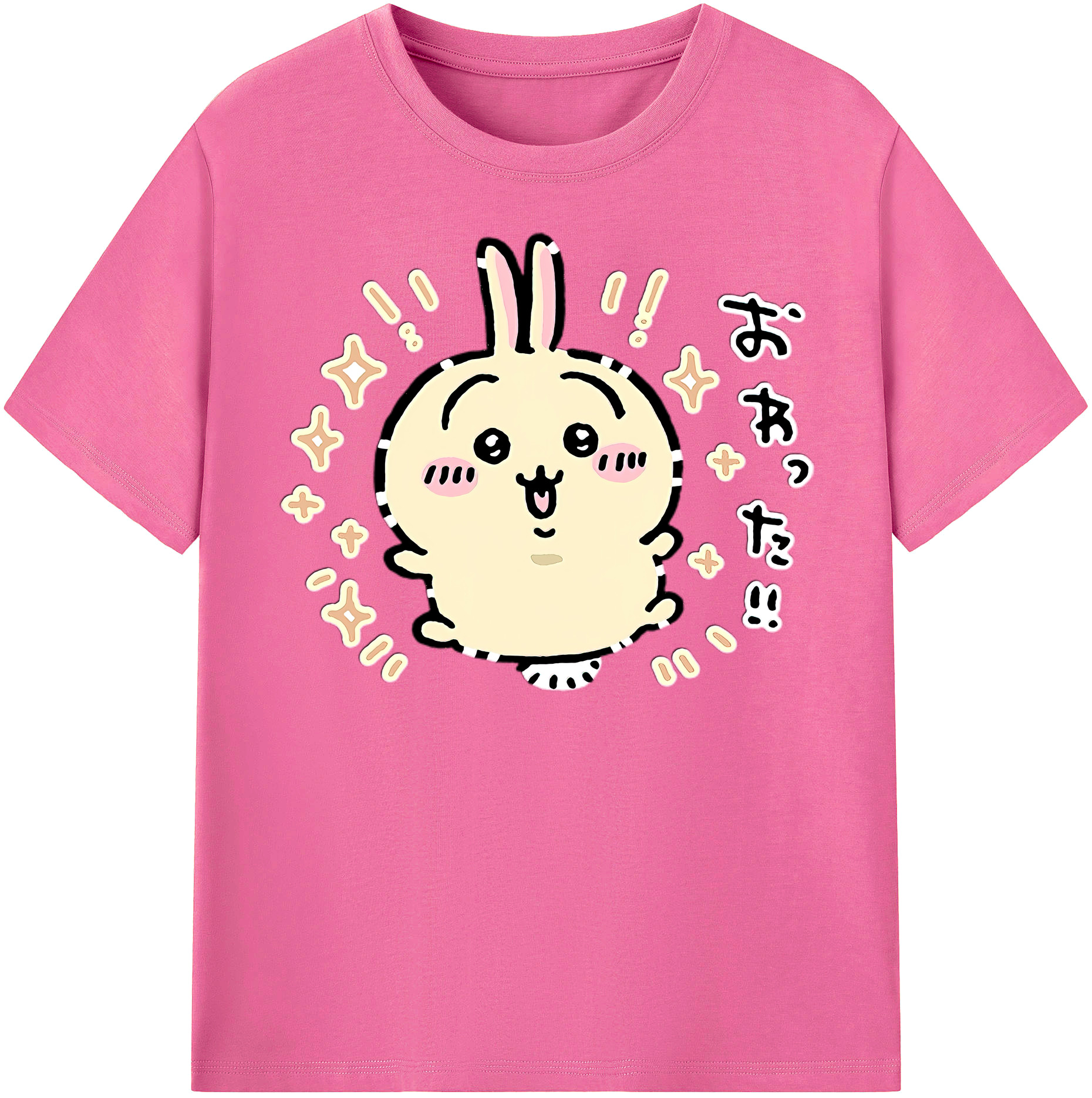 （画像用） ちいかわ うさぎ Chii-kawa usagi レディースカジュアルプリントTシャツ（綿100％）